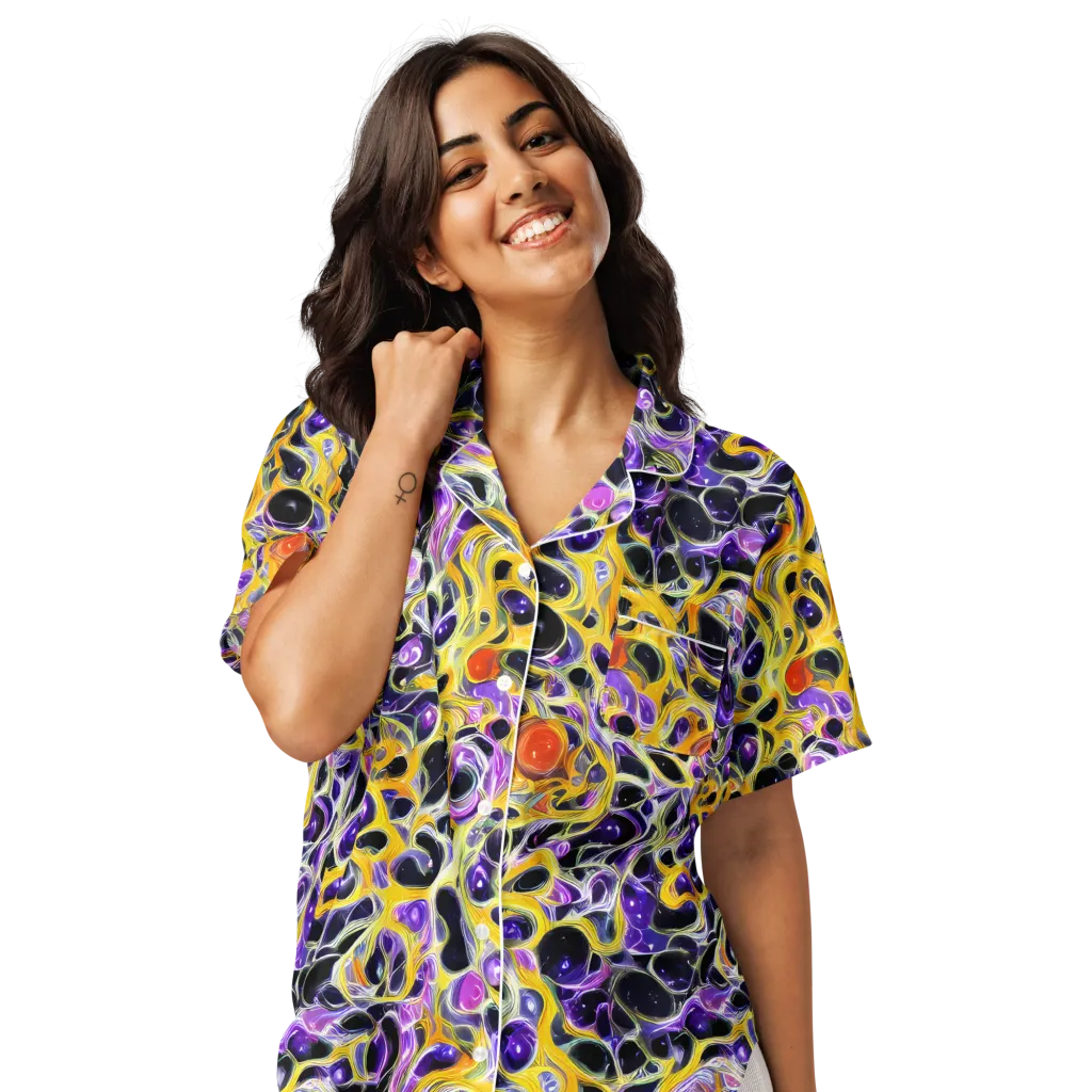Solar Amethyst on Women's Short Sleeve Pajama Top — Front