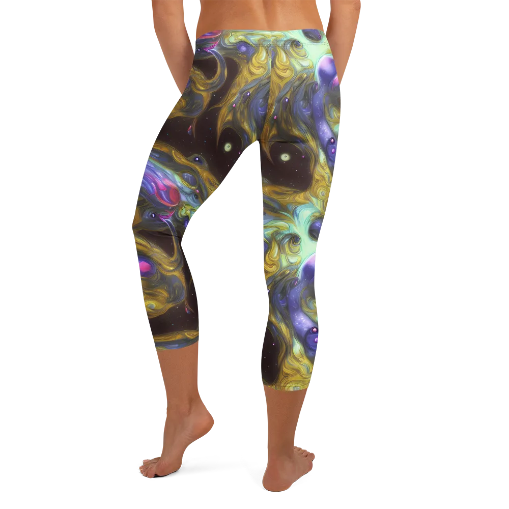 Indigo Infinity on Capri Leggings — Back