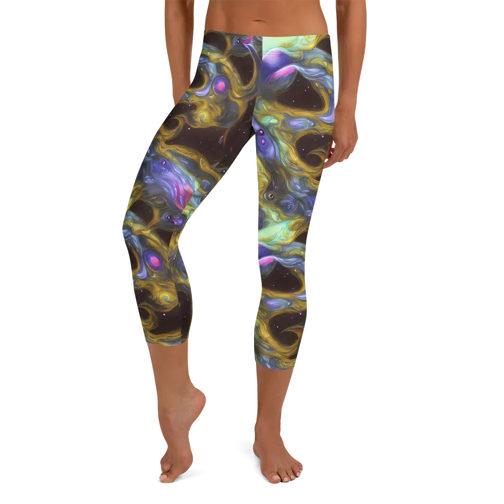 Indigo Infinity on Capri Leggings — Front