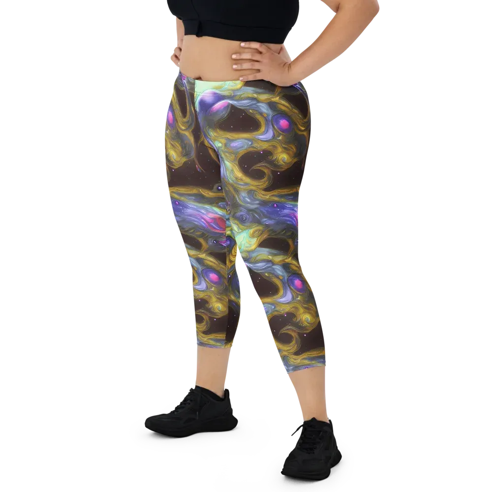Indigo Infinity on Capri Leggings — Front