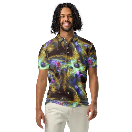 Indigo Infinity on a Men's Slim Fit Polo Shirt