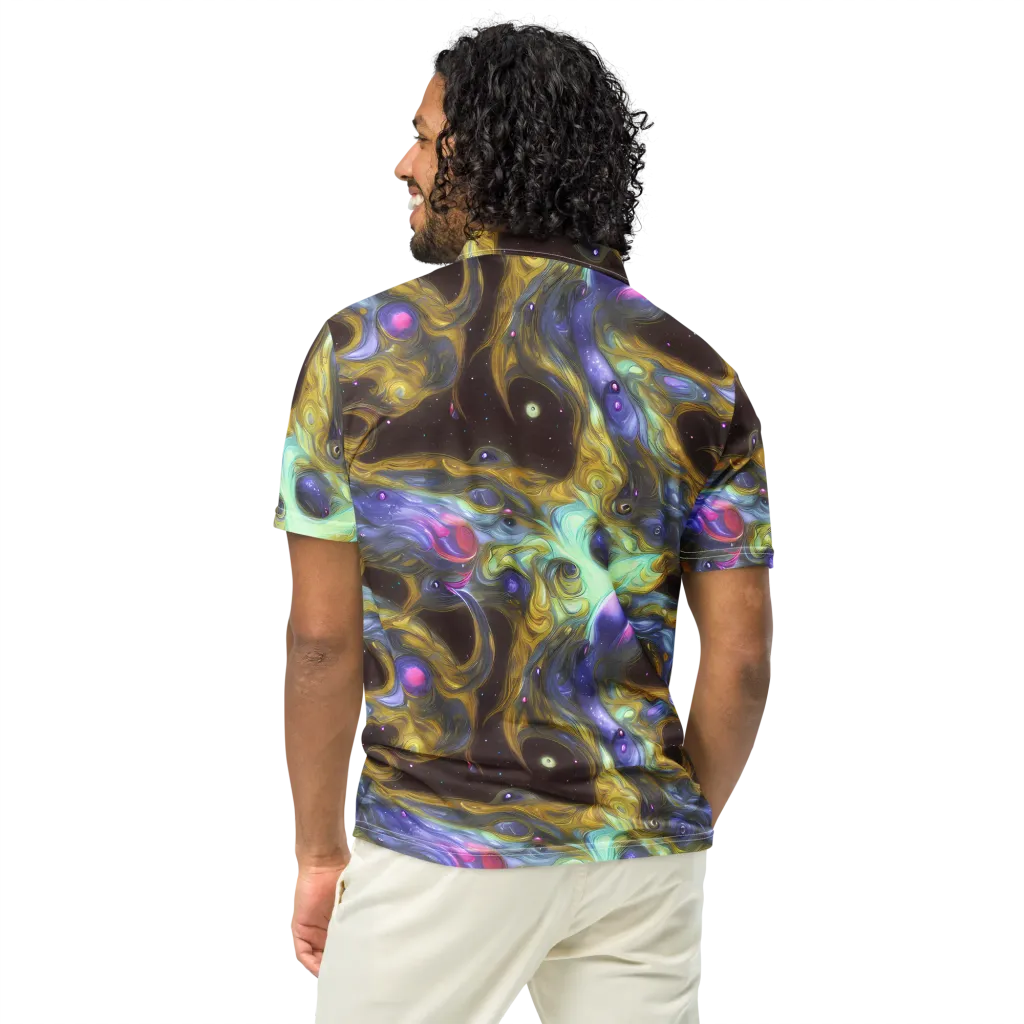Indigo Infinity on Men's Slim Fit Polo Shirt — Back