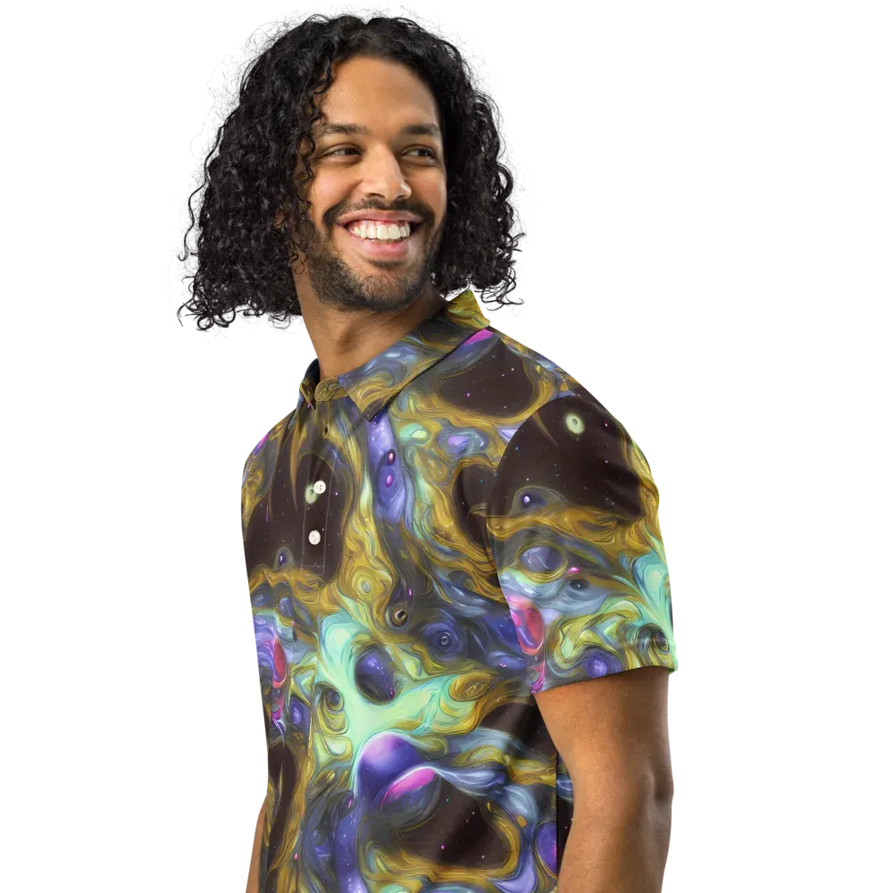 Indigo Infinity on Men's Slim Fit Polo Shirt — Left Front
