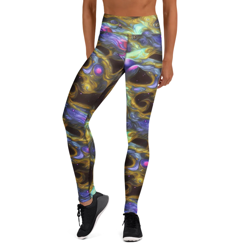 Indigo Infinity on Yoga Leggings — Front