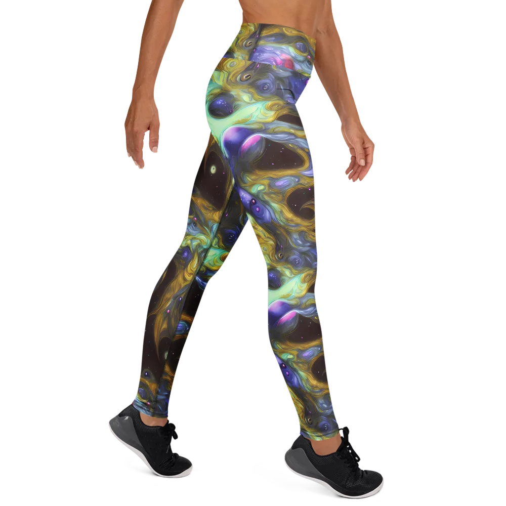Indigo Infinity on Yoga Leggings — Right