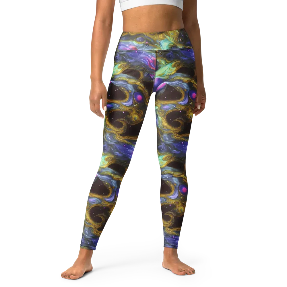 Indigo Infinity on Yoga Leggings — Front