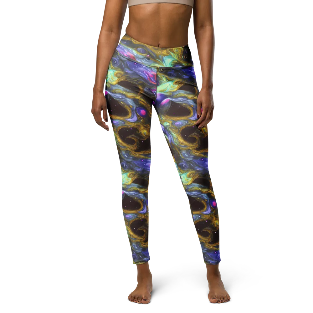 Indigo Infinity on Yoga Leggings — Front