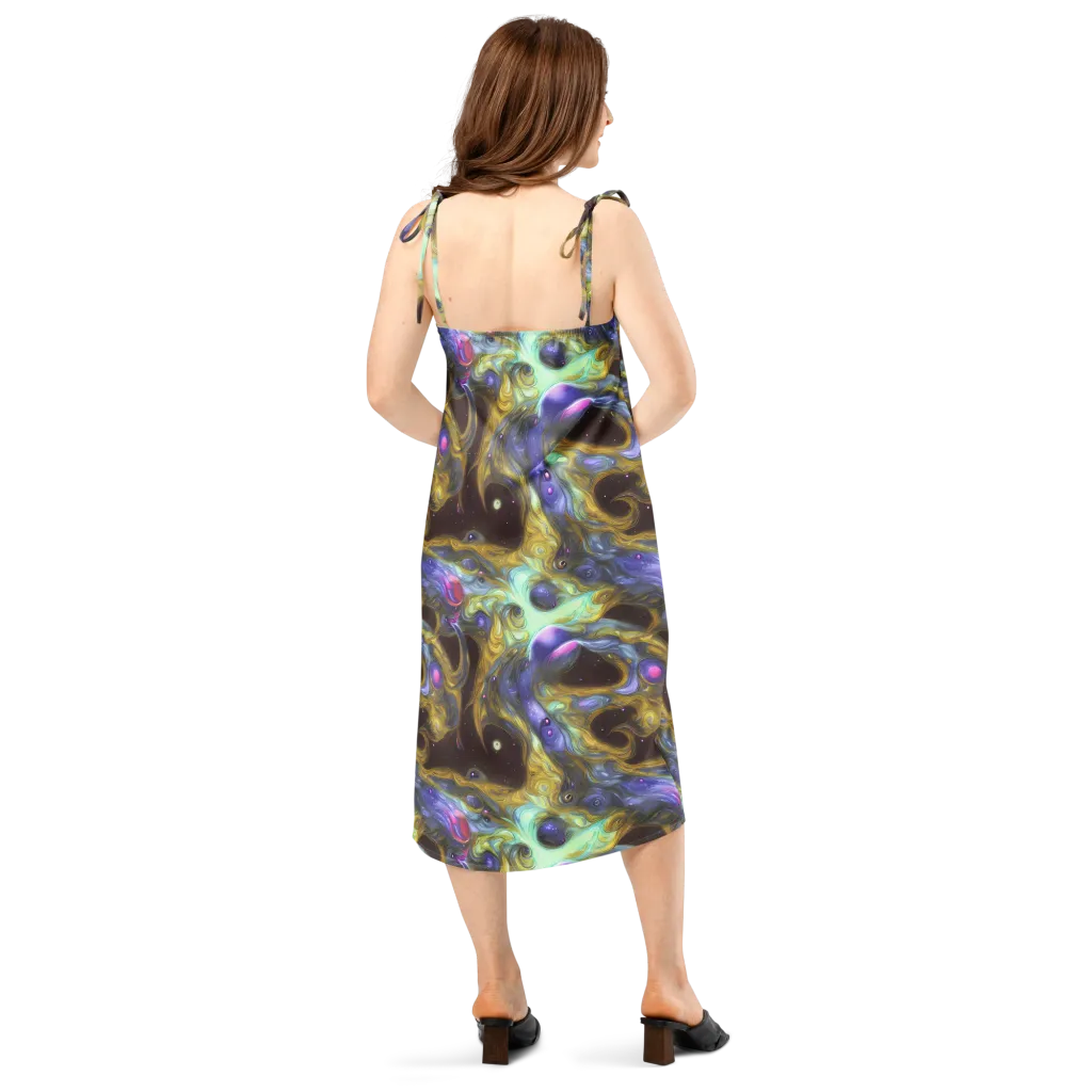Indigo Infinity on Slip Dress — Back