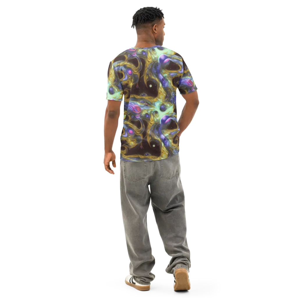 Indigo Infinity on Men's Cotton Crew Neck T-Shirt — Back
