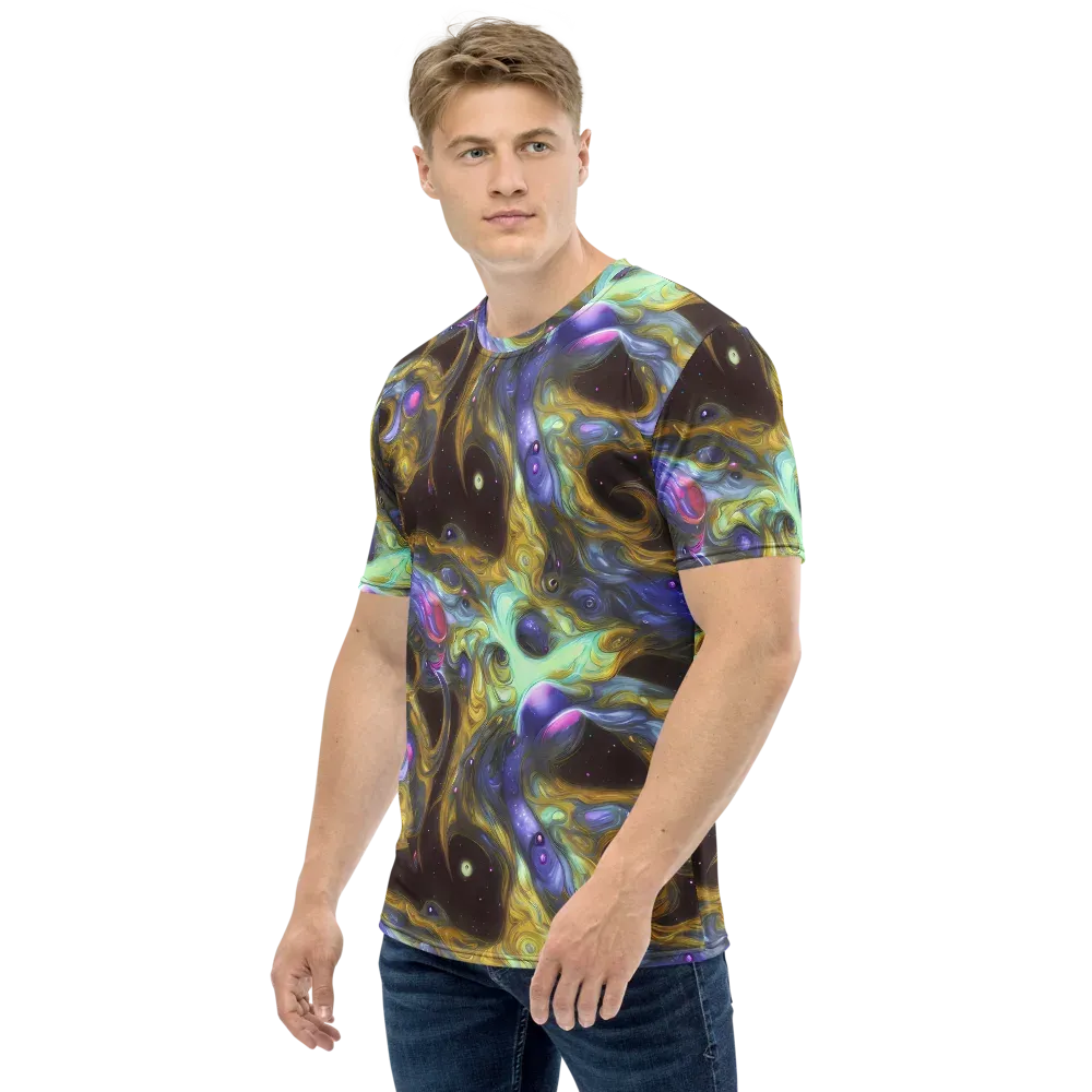 Indigo Infinity on Men's Crew Neck T-Shirt — Left