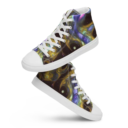 Indigo Infinity on a Men's High Top Canvas Shoes