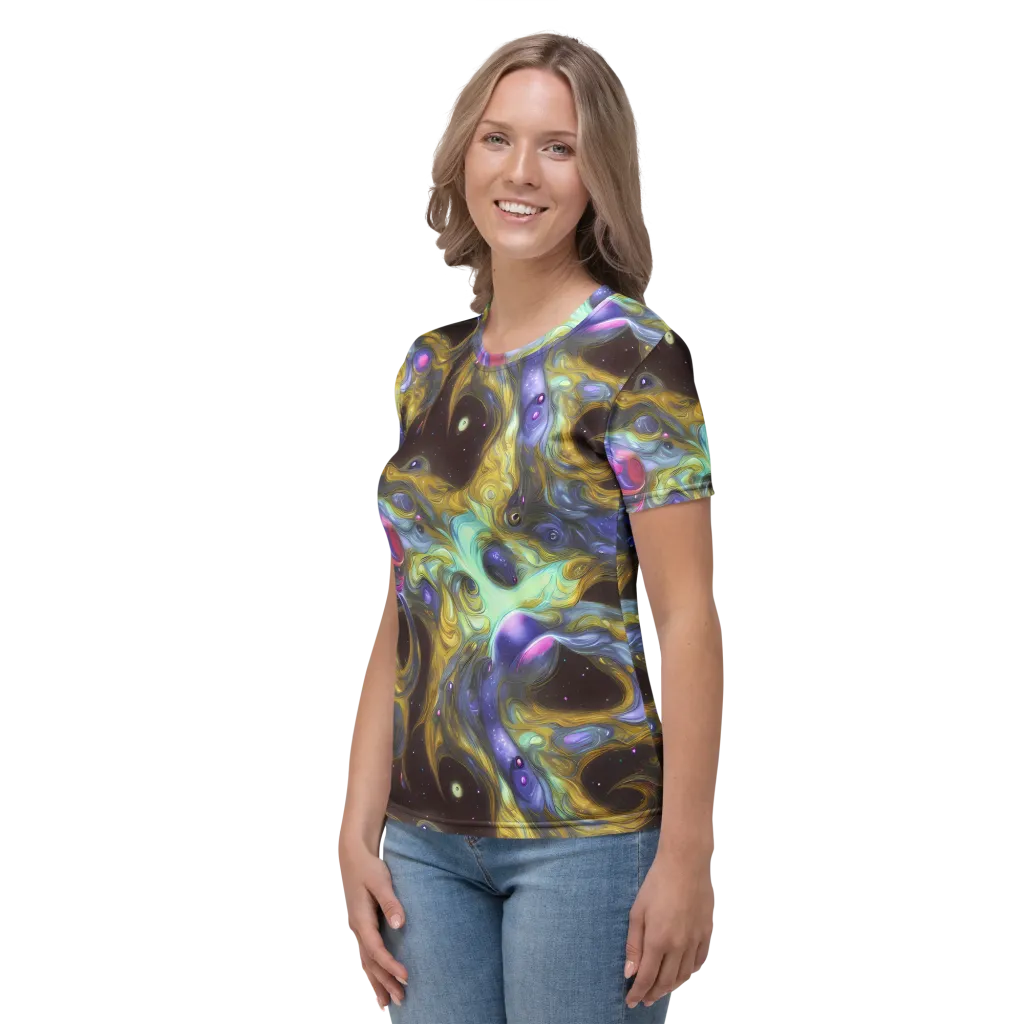 Indigo Infinity on Women's Crew Neck T-Shirt — Left