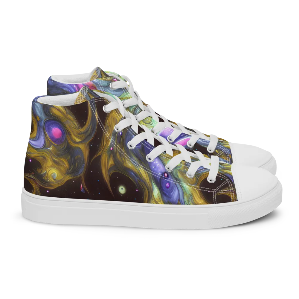 Indigo Infinity on Women's High Top Canvas Shoes — Right