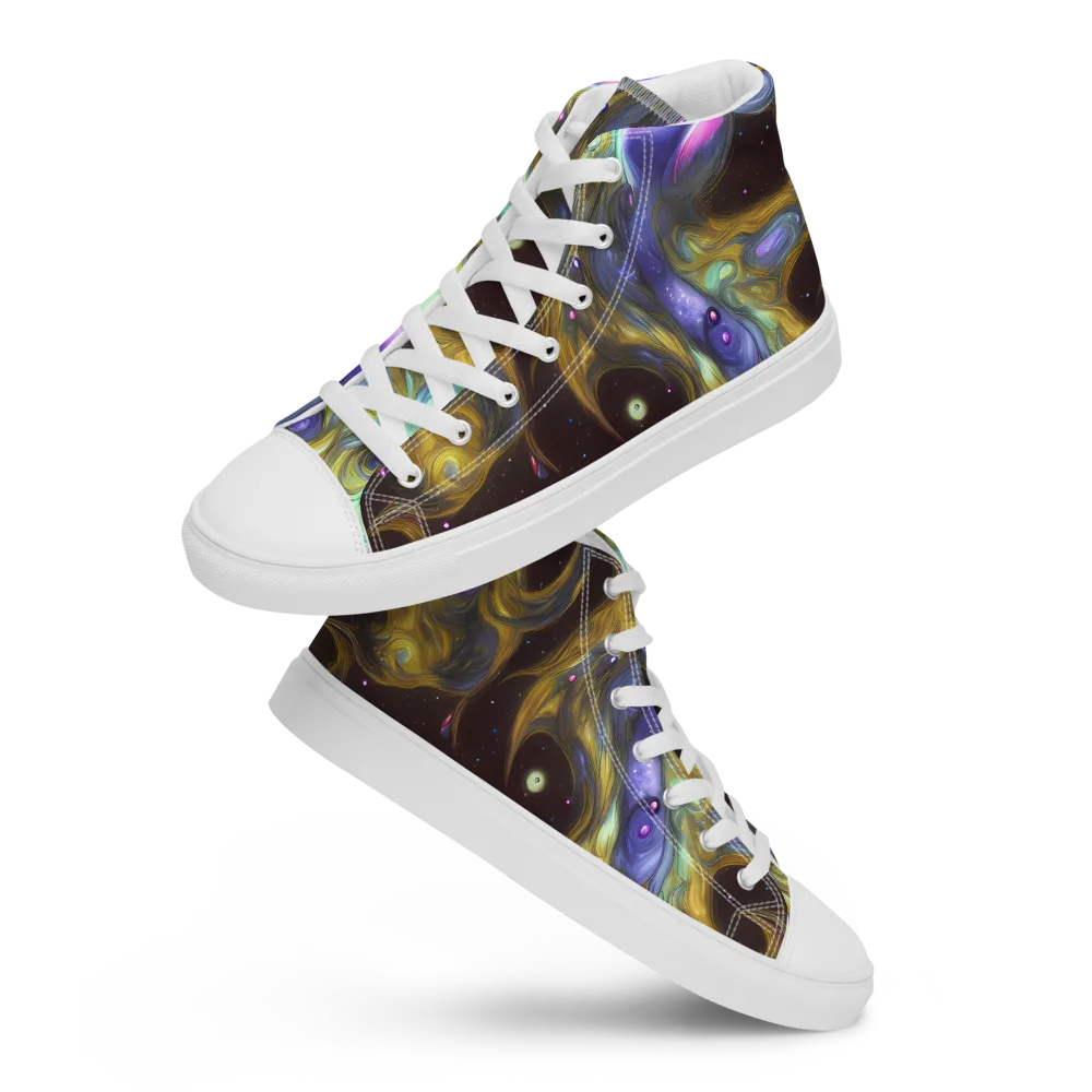 Indigo Infinity on Women's High Top Canvas Shoes — Front