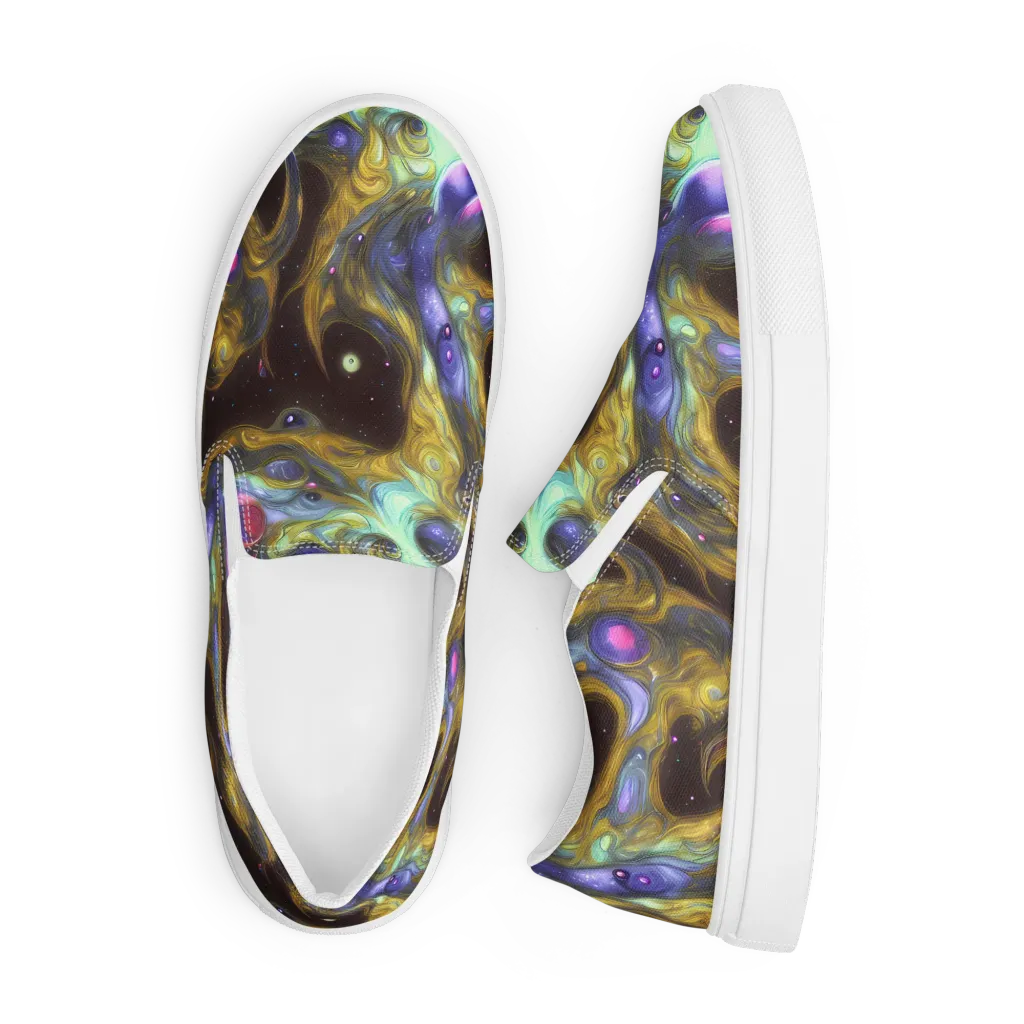 Indigo Infinity on Men's Slip-On Canvas Shoes — Front