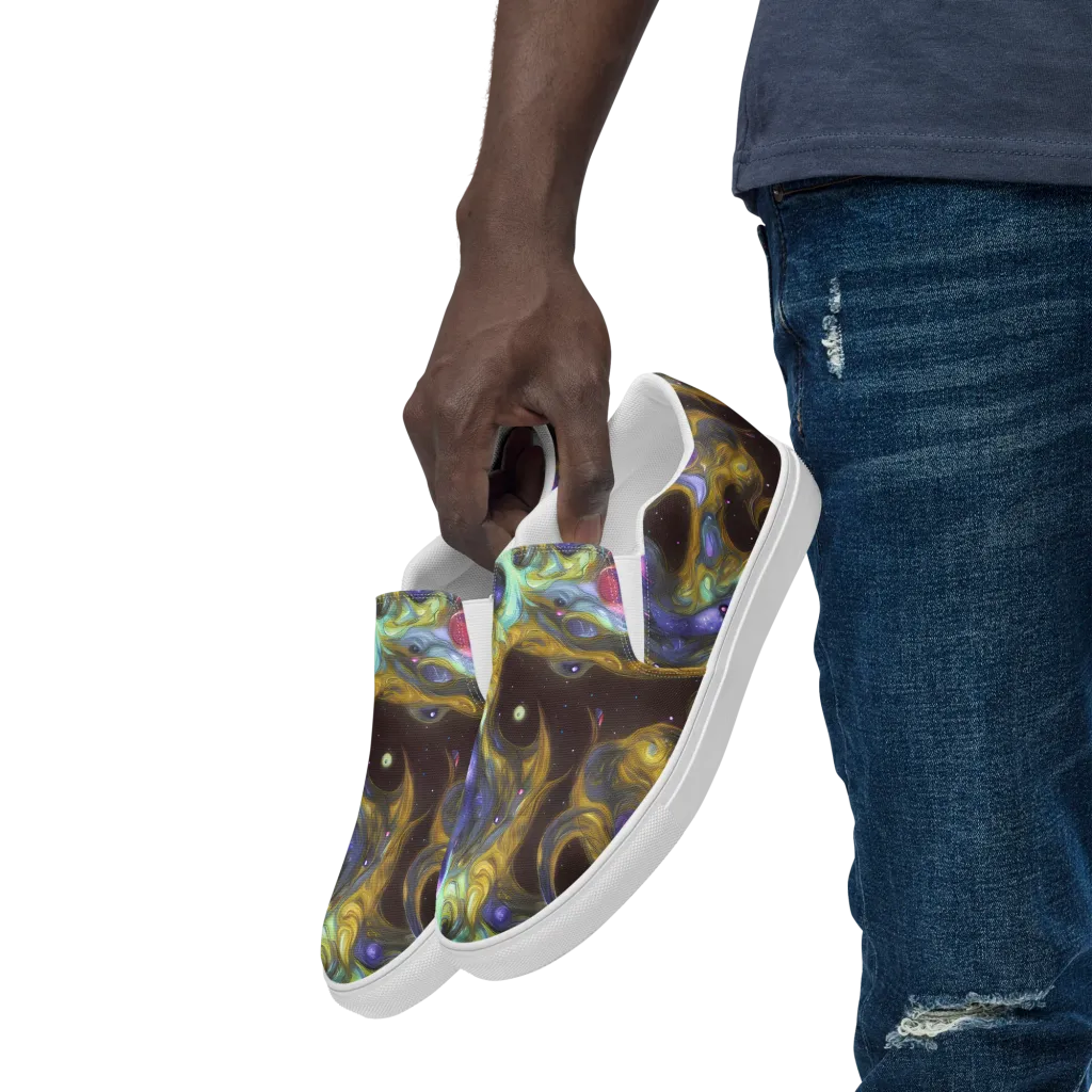 Indigo Infinity on Men's Slip-On Canvas Shoes — Left Front