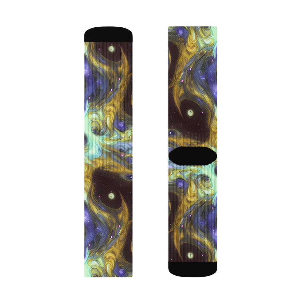 Indigo Infinity on Socks — Left Sock