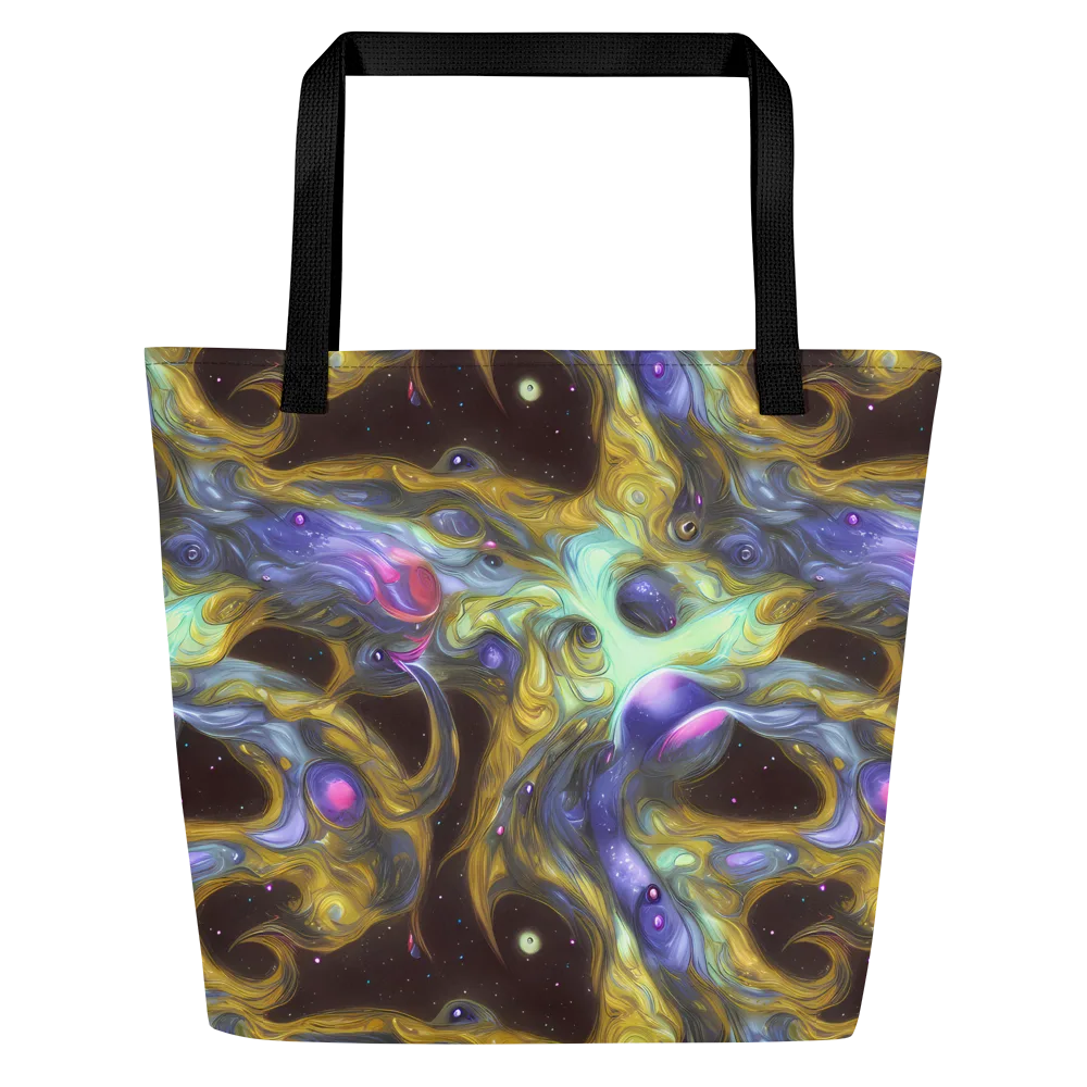 Indigo Infinity on Large Tote Bag W/ Pocket — Front