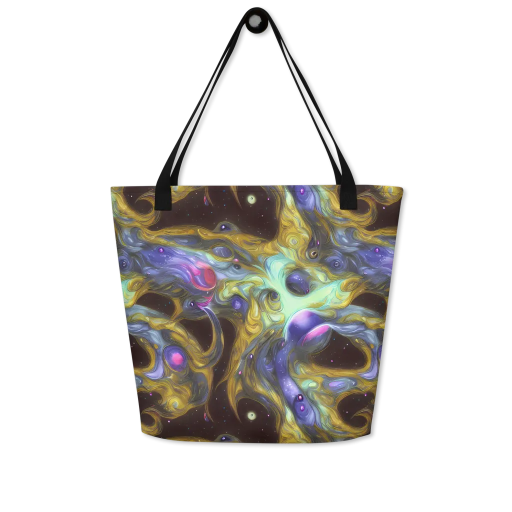 Indigo Infinity on Large Tote Bag W/ Pocket — Front
