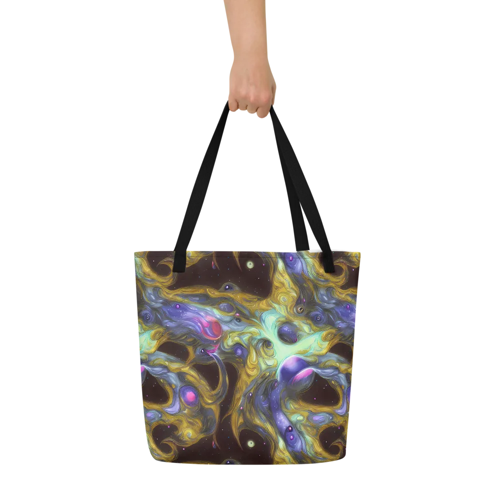 Indigo Infinity on Large Tote Bag W/ Pocket — Front