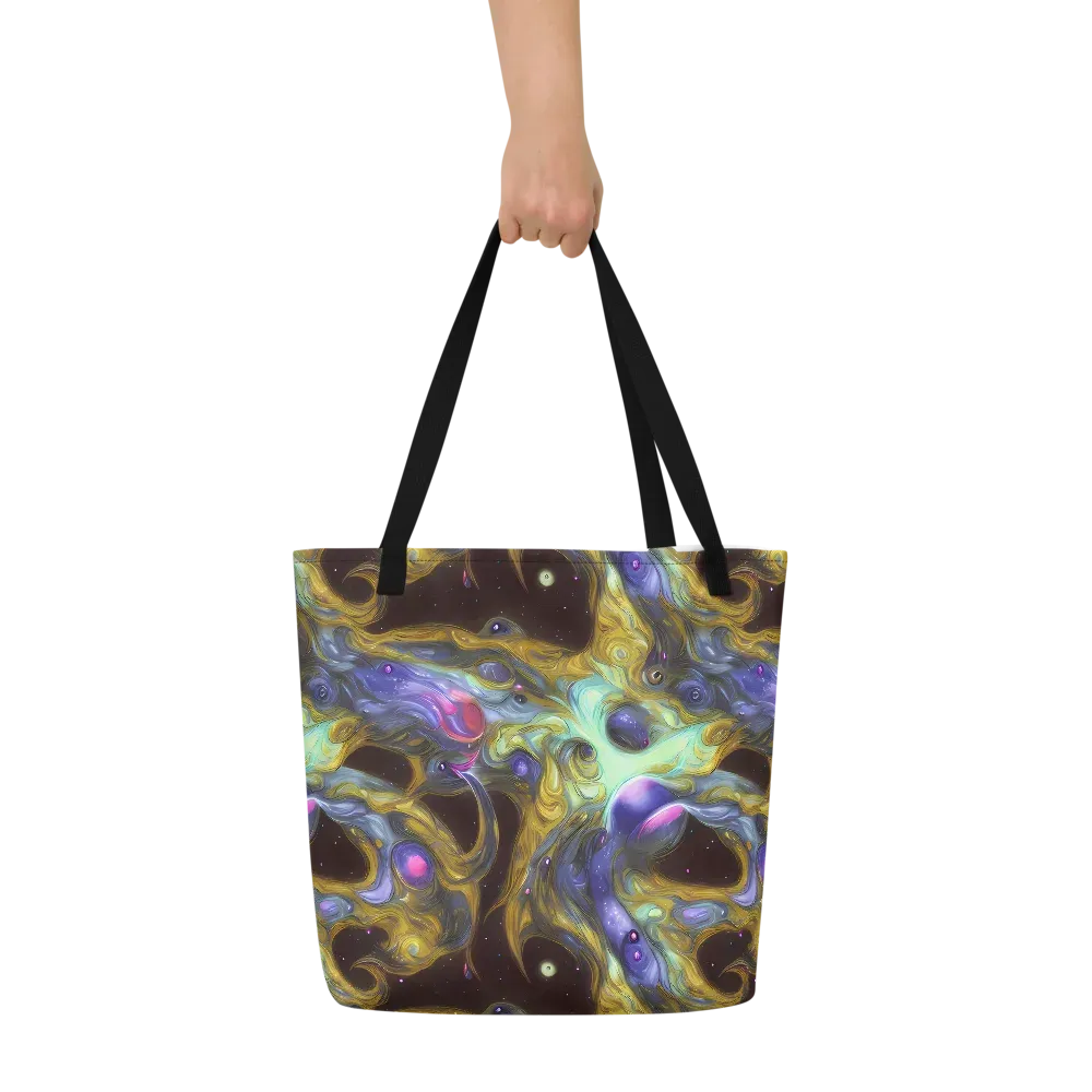 Indigo Infinity on Large Tote Bag W/ Pocket — Front
