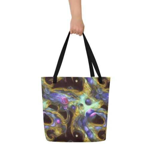 Indigo Infinity on a Large Tote Bag W/ Pocket