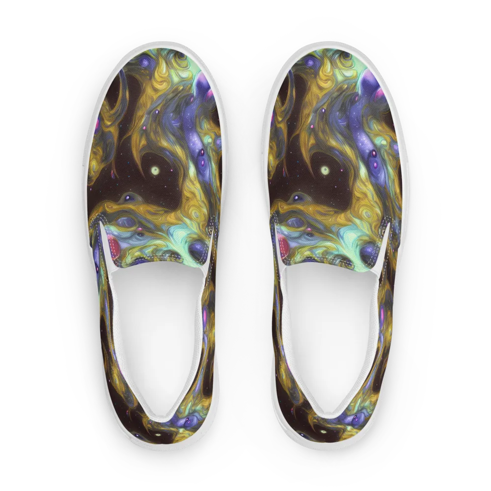 Indigo Infinity on Women's Slip-On Canvas Shoes — Front