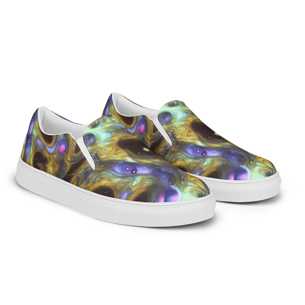 Indigo Infinity on Women's Slip-On Canvas Shoes — Right Front