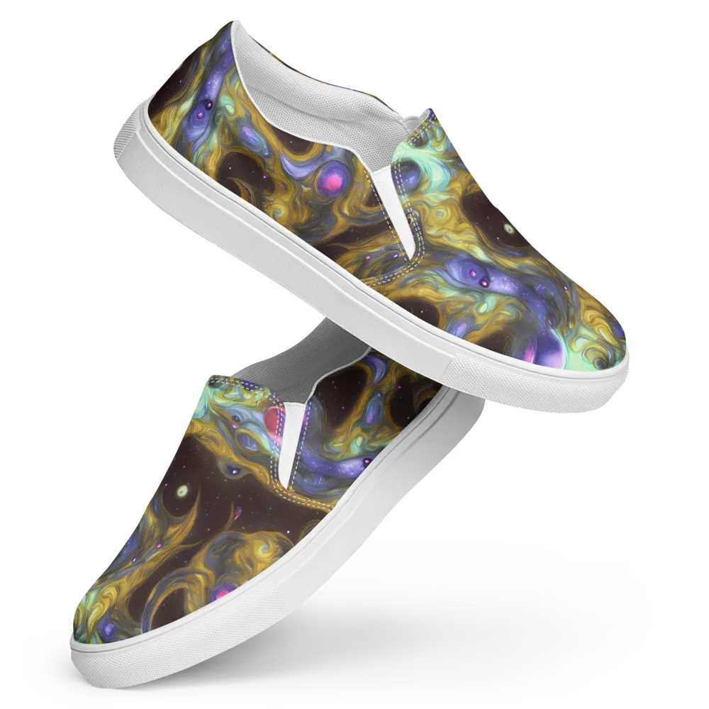Indigo Infinity on Women's Slip-On Canvas Shoes — Front