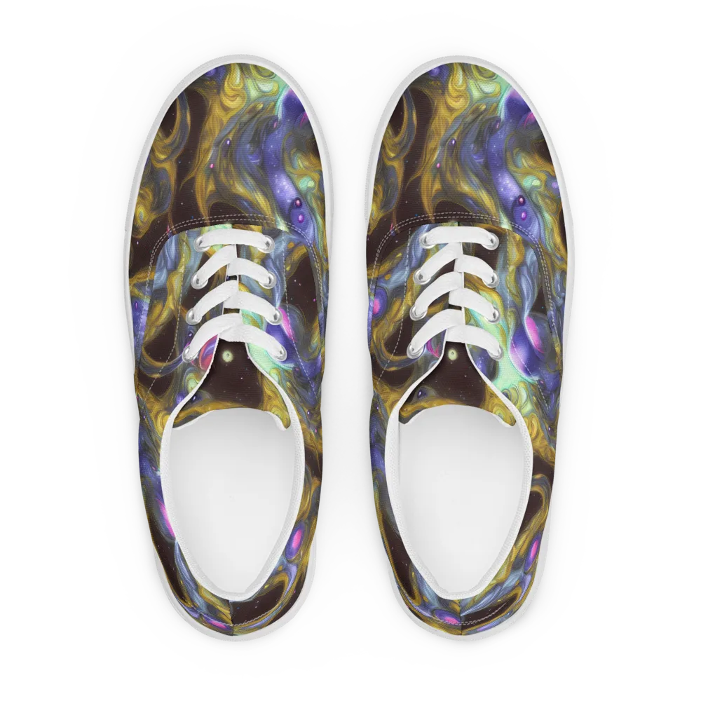 Indigo Infinity on Men's Lace-Up Canvas Shoes — Front