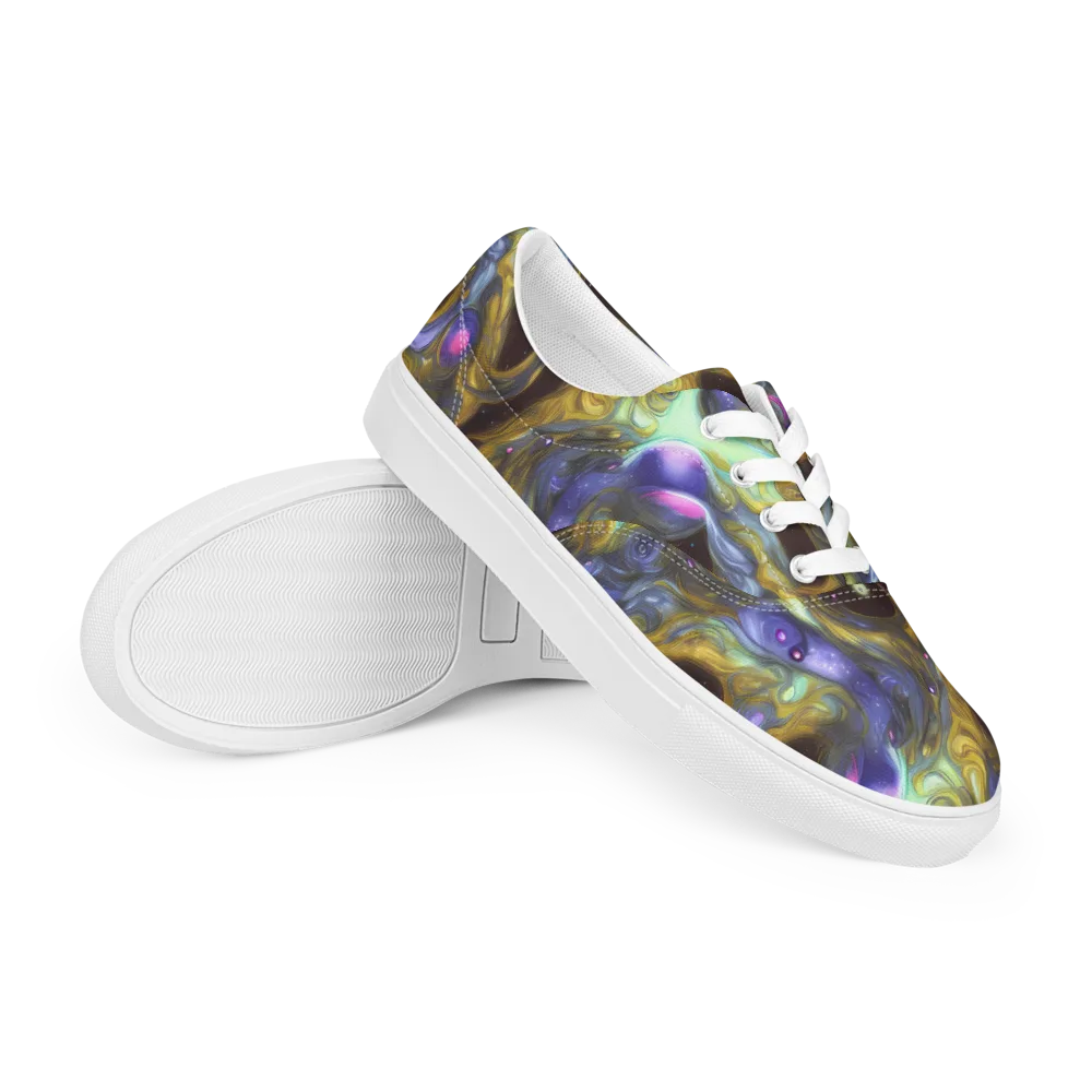 Indigo Infinity on Men's Lace-Up Canvas Shoes — Right Front