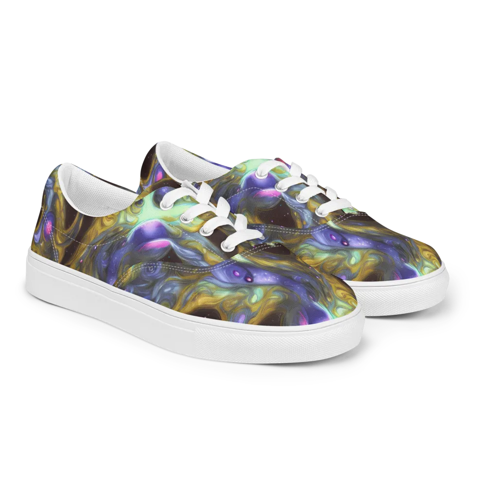 Indigo Infinity on Men's Lace-Up Canvas Shoes — Right Front