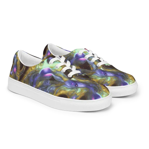 Indigo Infinity on a Men's Lace-Up Canvas Shoes