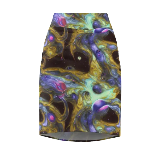 Indigo Infinity on a Pencil Skirt