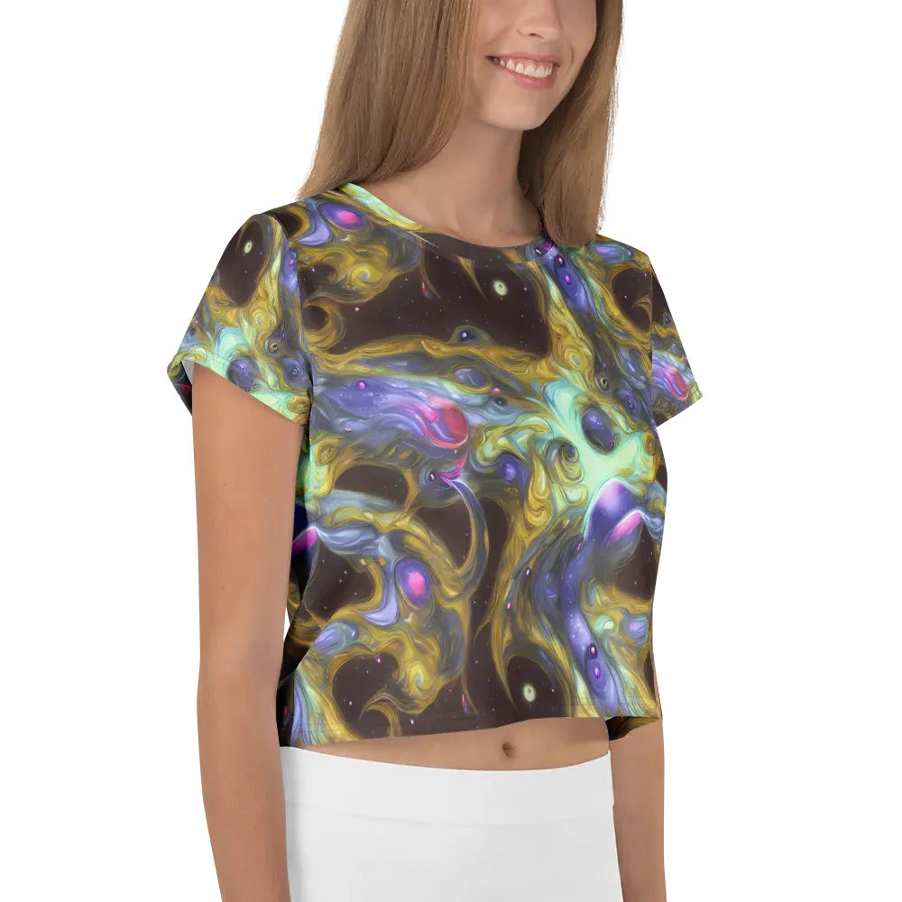 Indigo Infinity on Crop Tee — Right