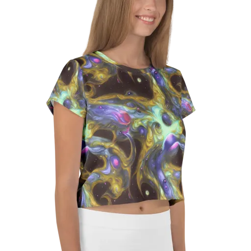 Indigo Infinity on a Crop Tee