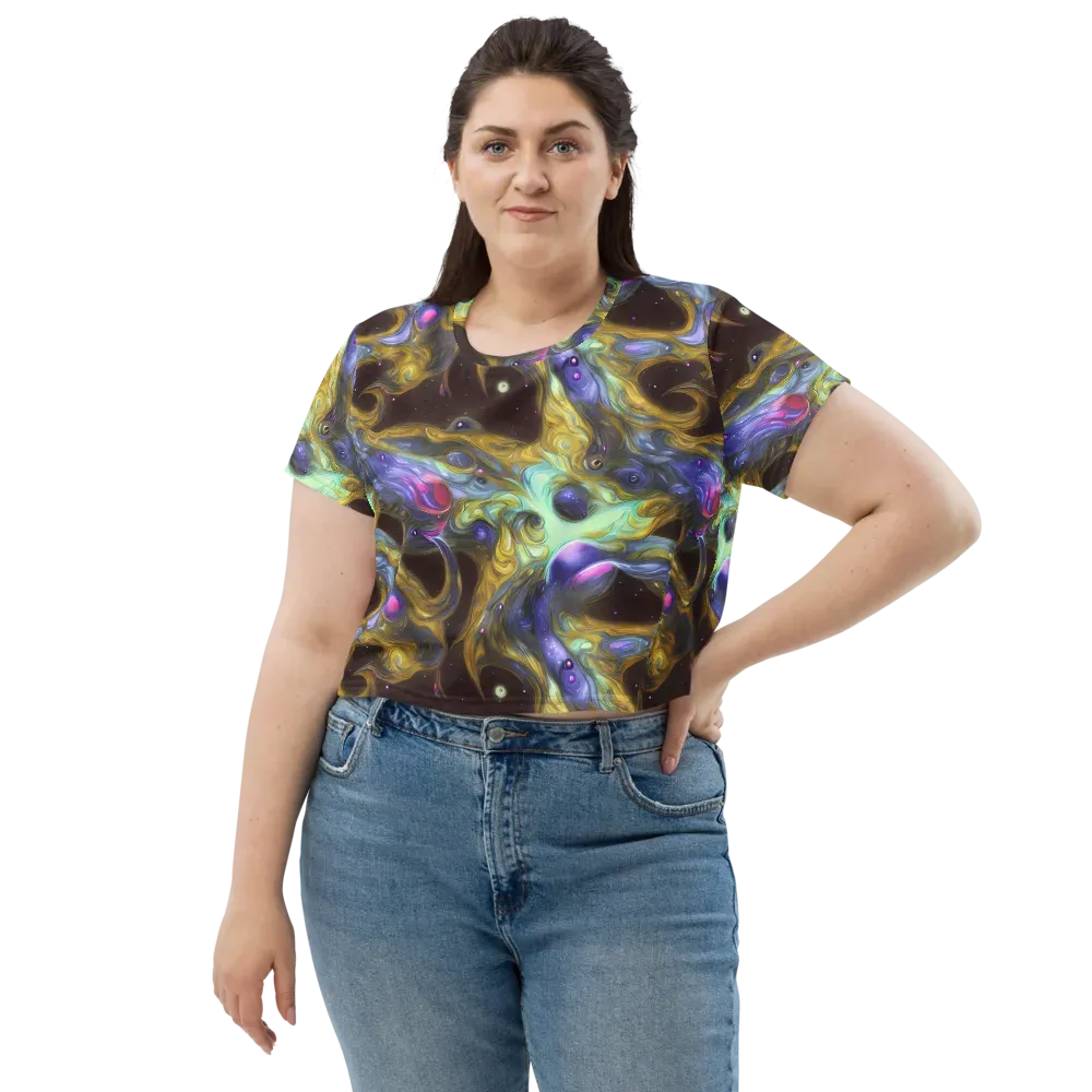 Indigo Infinity on Crop Tee — Front