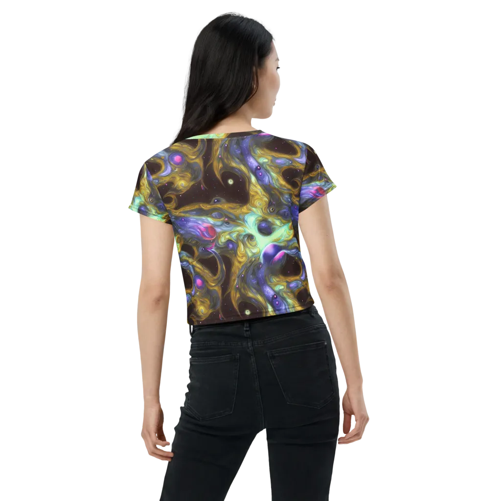 Indigo Infinity on Crop Tee — Back