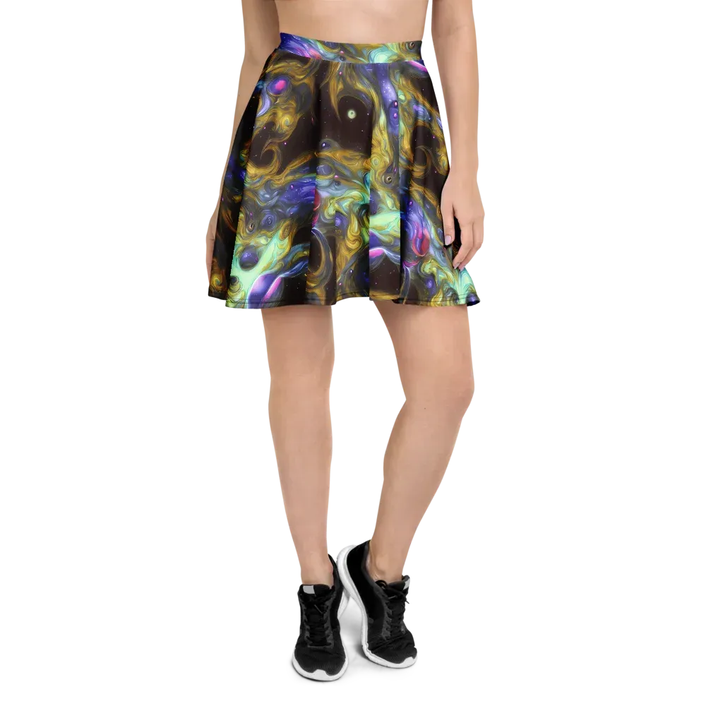 Indigo Infinity on Skater Skirt — Front