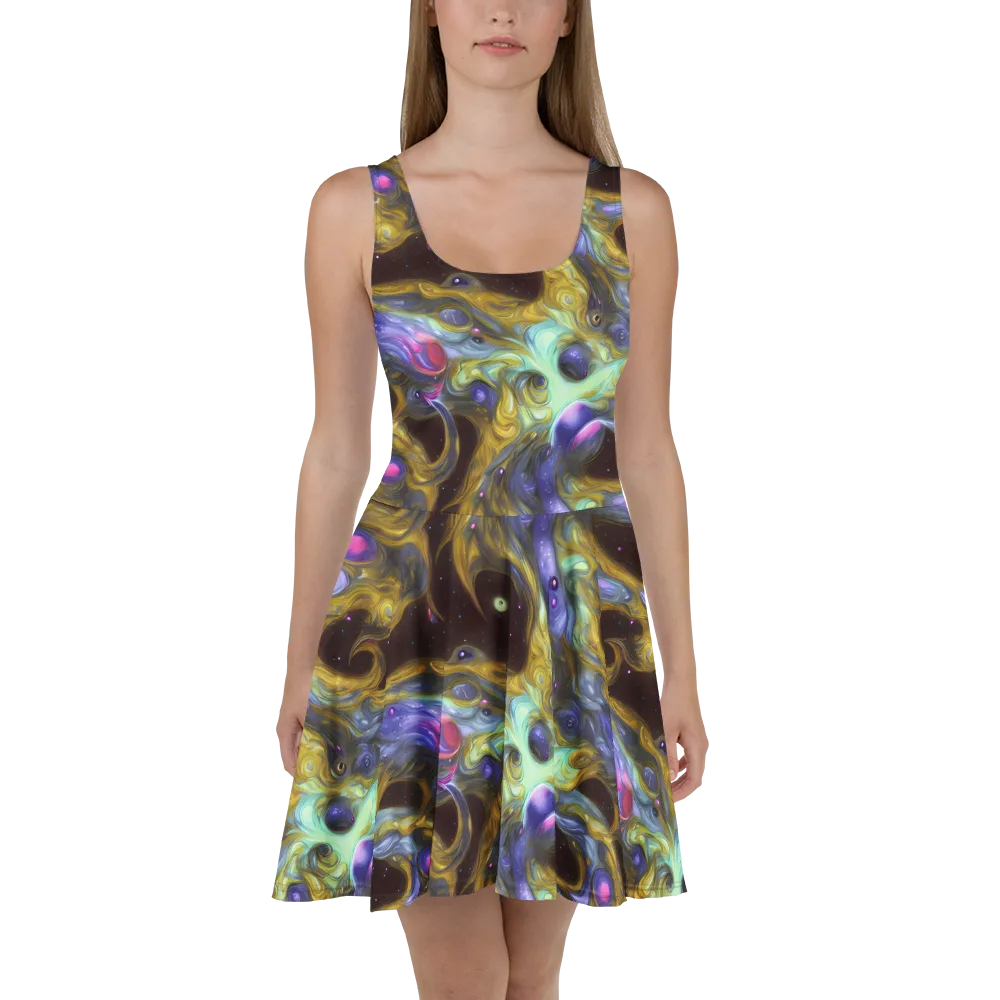 Indigo Infinity on Skater Dress — Front