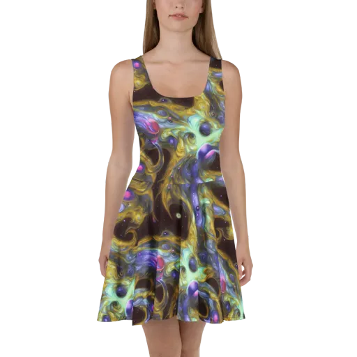 Indigo Infinity on a Skater Dress