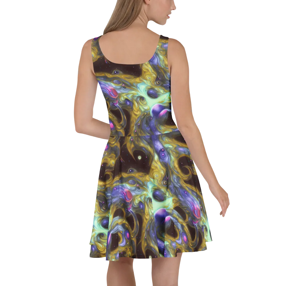 Indigo Infinity on Skater Dress — Back