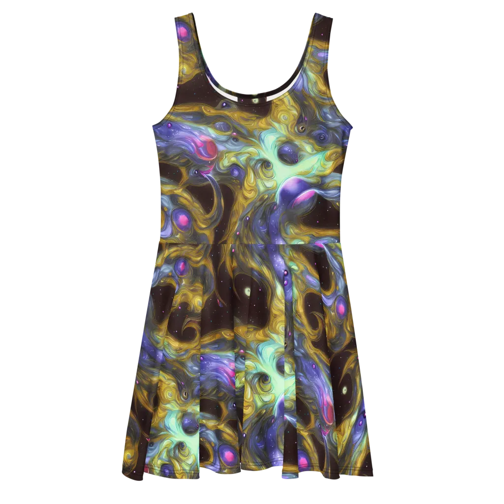 Indigo Infinity on Skater Dress — Front
