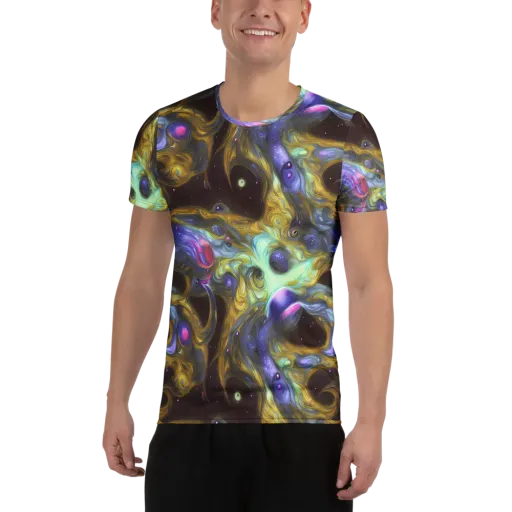 Indigo Infinity on a Men's Athletic T-Shirt