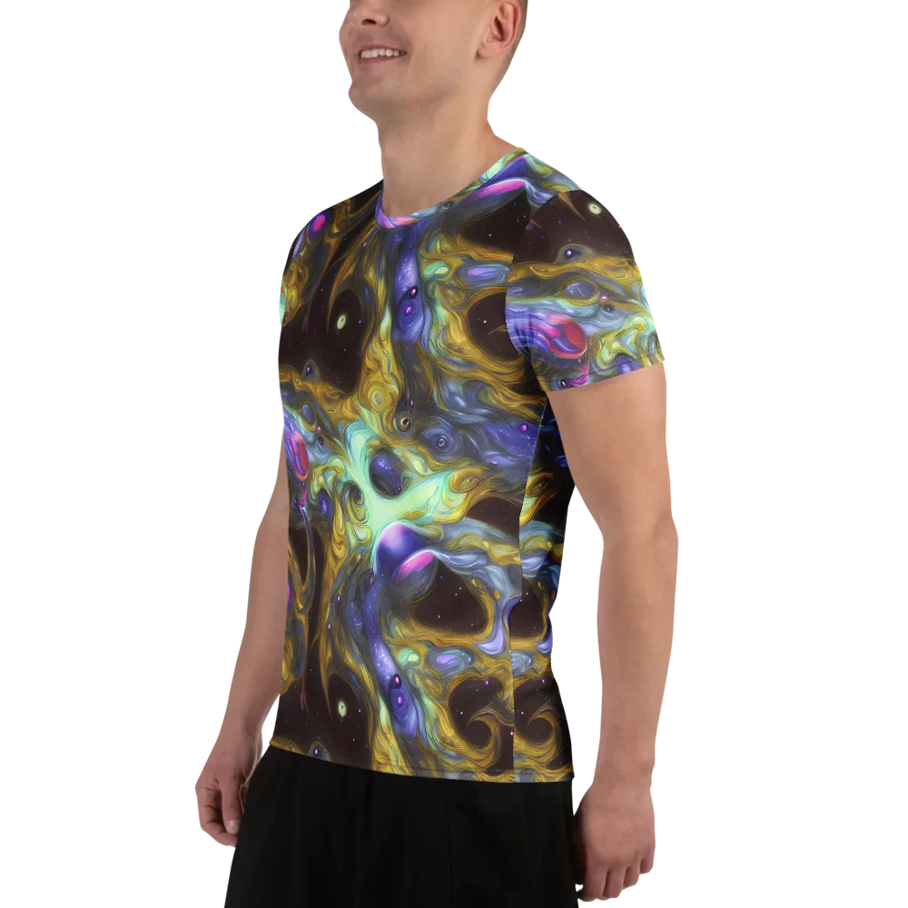 Indigo Infinity on Men's Athletic T-Shirt — Left