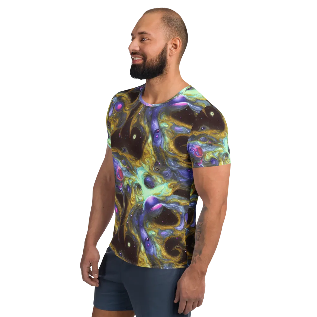 Indigo Infinity on Men's Athletic T-Shirt — Left