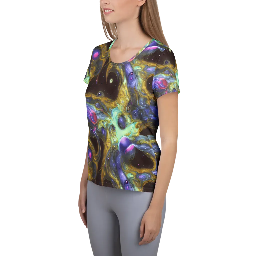 Indigo Infinity on Women's Athletic T-Shirt — Left