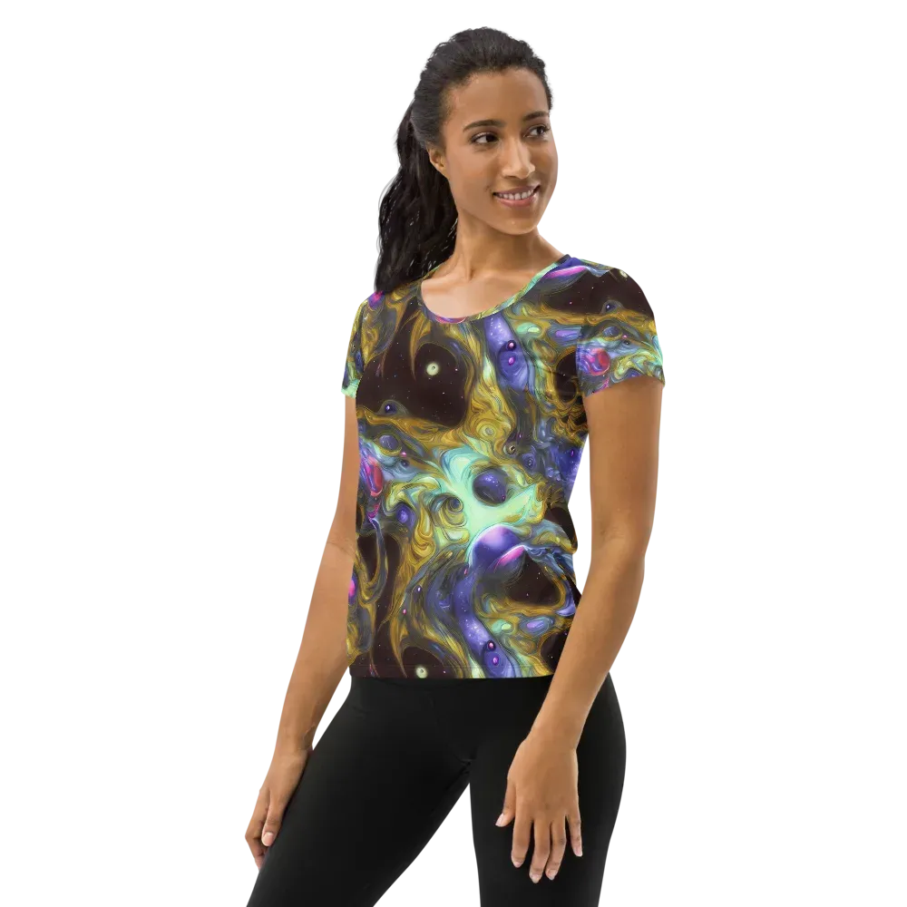 Indigo Infinity on Women's Athletic T-Shirt — Left