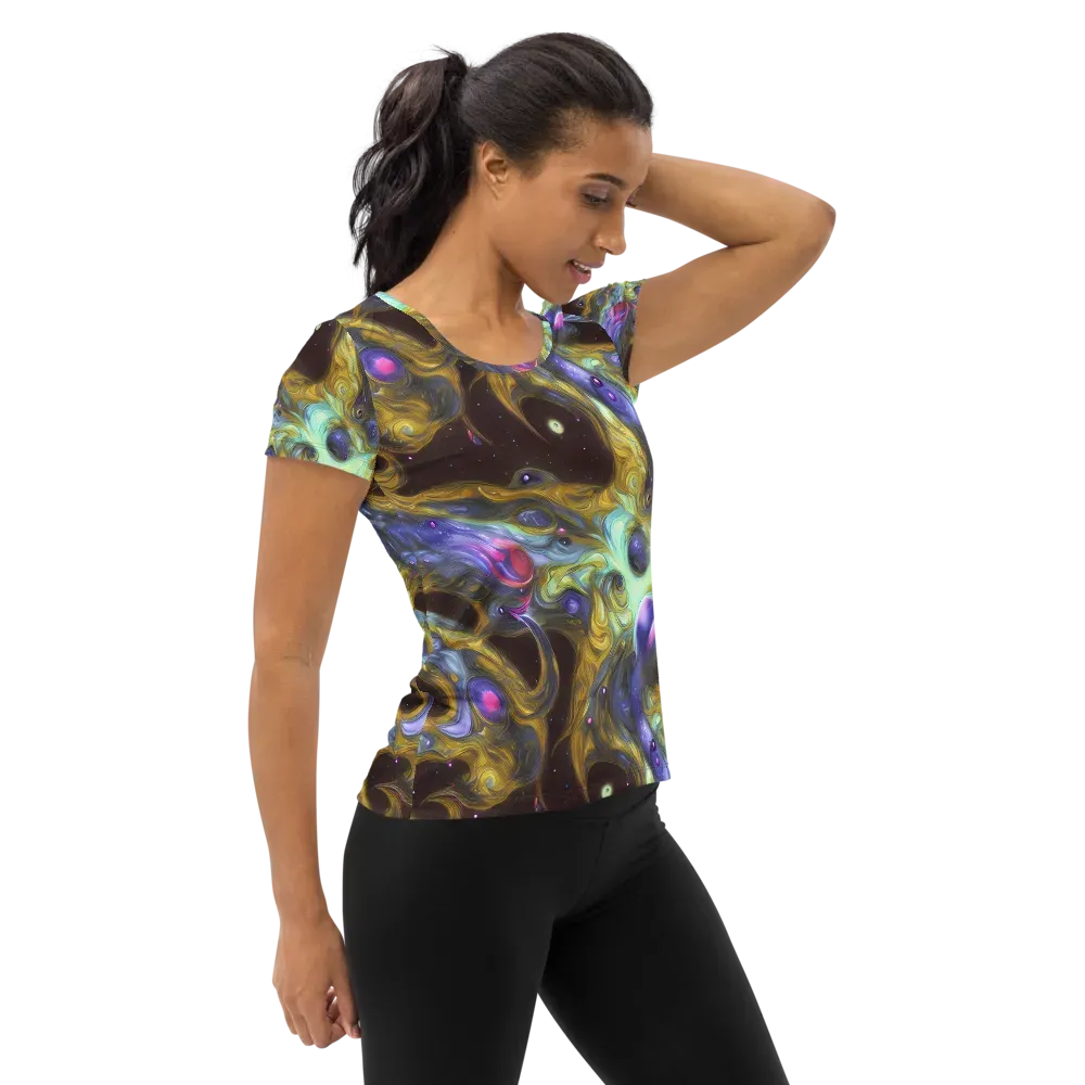 Indigo Infinity on Women's Athletic T-Shirt — Right