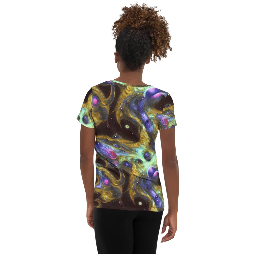 Indigo Infinity on Women's Athletic T-Shirt — Back